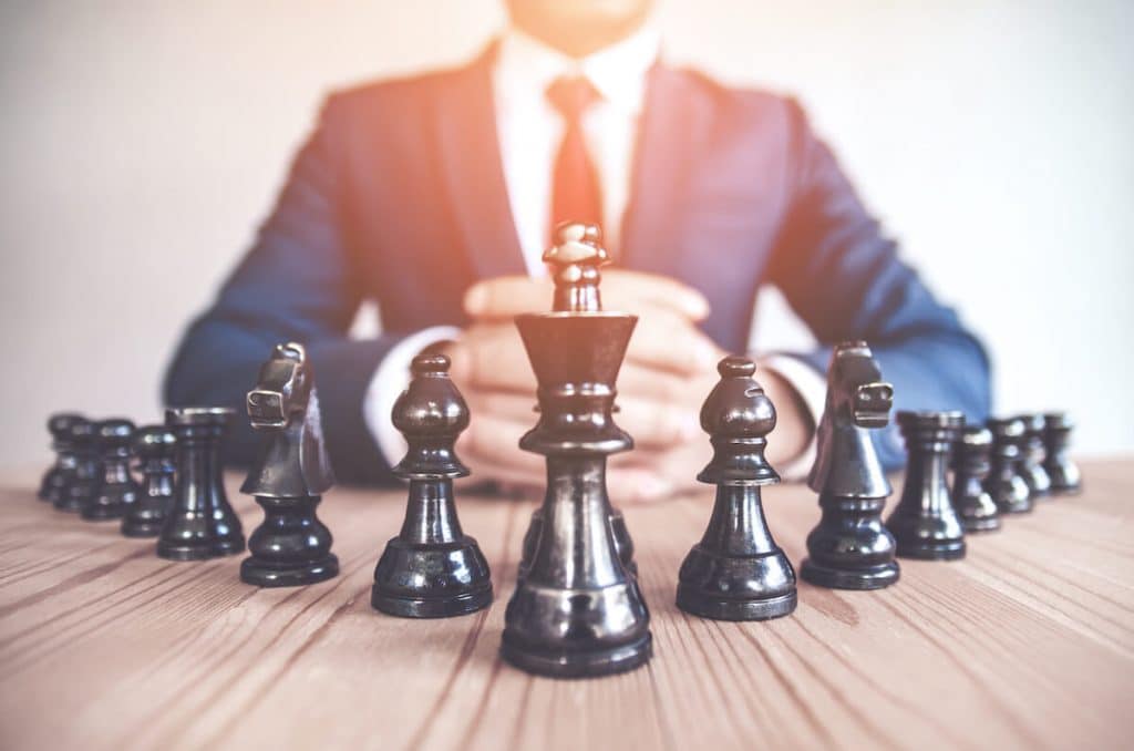 Chess pieces on a table