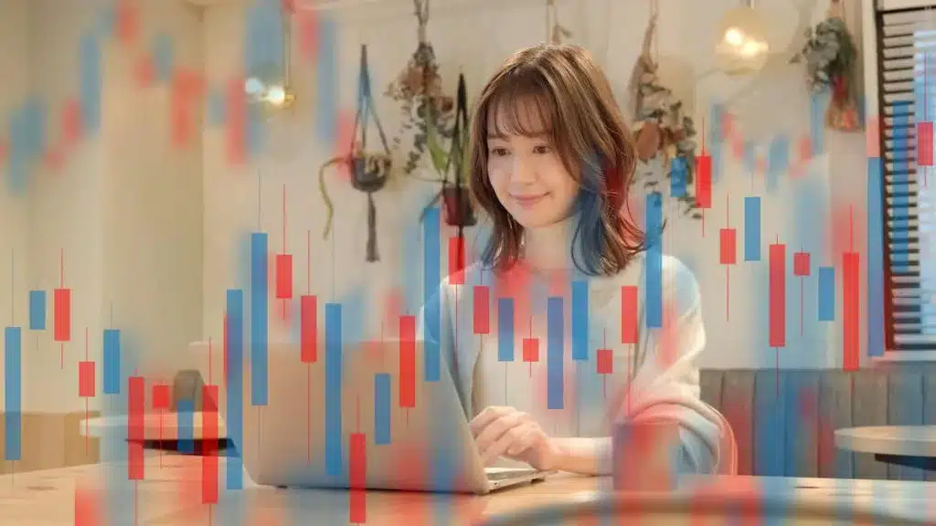 woman using a laptop to research crypto trading strategies