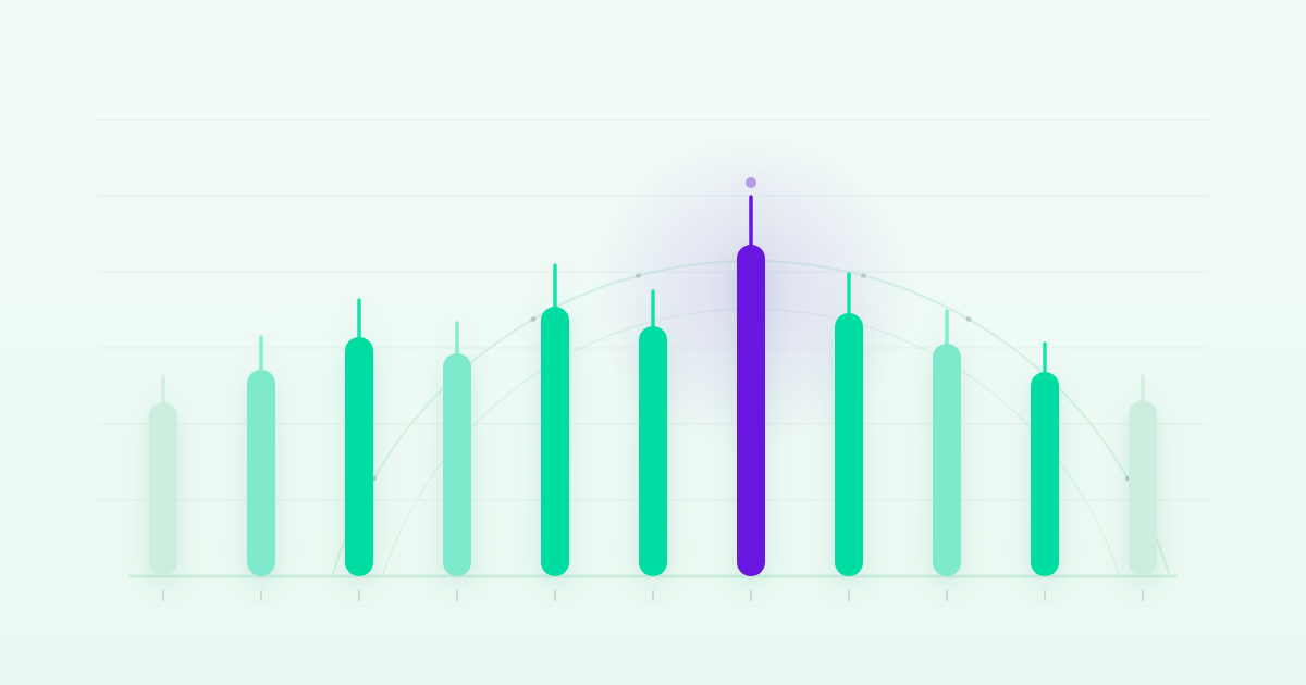 Flat illustration of a colonnade of candle columns with one highlighted, evoking the London Stock Exchange